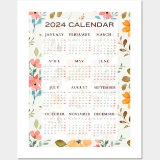 2024 flower wall calendar Posters and Art